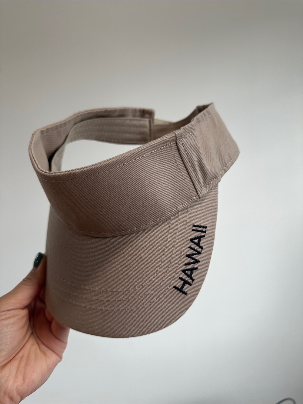 Embroidered Taupe Visor Cap - 'HAWAII'